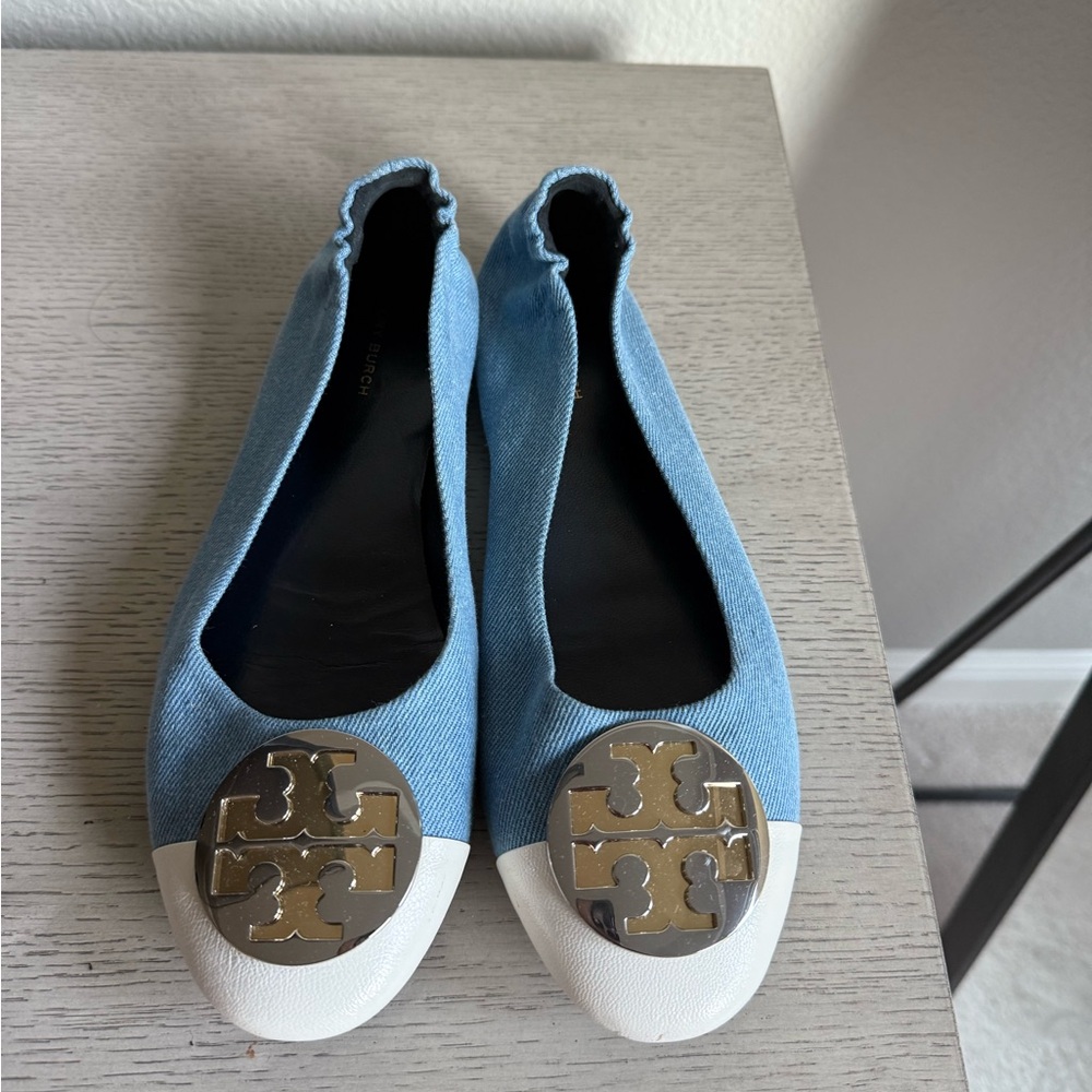 Tory Burch Blue and White Women's Flats